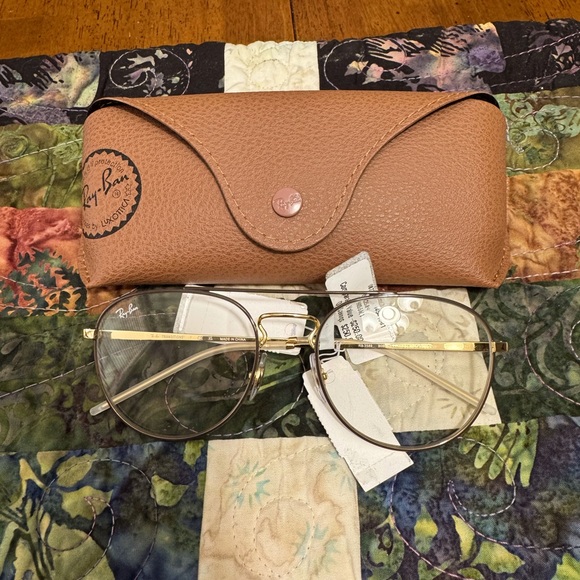 Brand New Ray Ban RB 3589 Aviator Frames w/ Clear Lenses & Case Retail $259 - Picture 1 of 9